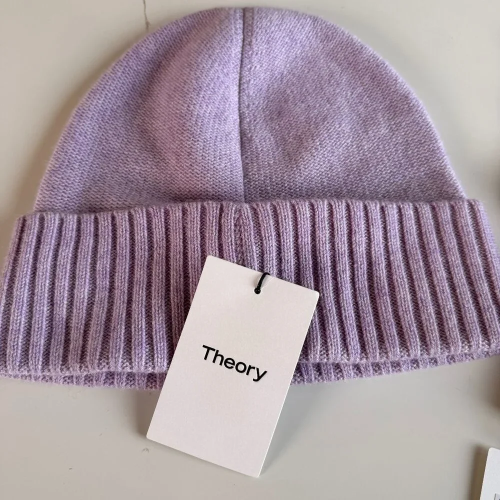 Theory Cashmere Beanie Lilac Color OS NWT - Picture 1 of 3